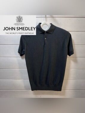 JOHN SMEDLEY Black Polo – Size S (estimated)